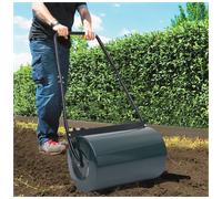 Lawn Roller Green Black Iron 63L 90x30cm with 5 Spiked Aerator Clamps for Lawns