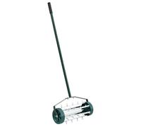 Lawn Roller Pull with Aerator Clamps Green Steel Garden Equipment Care vidaXL
