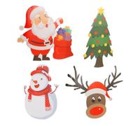 Lawn Sign Christmas Plastic Snowman Santa Clause 4 Pcs Yard Decor