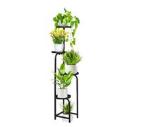 Lawn Social Plant Stand Indoor, 46" Tall Plant Holder, Corner Plant Shelf for Multiple Plants, 4 Tier Metal Plant Rack for Garden Balcony Living Room Office, Balck