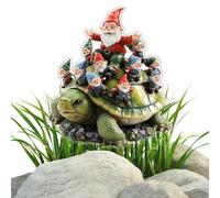 Lawn Stakes | Acrylic 2d Flat Garden Gnome on Turtle Statue | Art Insert Signs Decoration Ground Sticks Spikes for Plant Pot Flower Pathway Home Outdoor Backyard Spring Lawn Porch Yard
