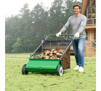 Lawn Sweeper, 66CM Push Design with 198L Collection Bag & 4 Fast Spinning Brushes, Height Adjustable for Driveway, Patio, Lawn, and Artificial Grass