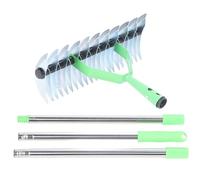 Lawn Thatching Rake,134cm 3 Sections Stainless Steel Lawn Rake Thatch Rake Garden Descaling Rake for Cleaning Dead Grass, Yard Garden Soil Rake