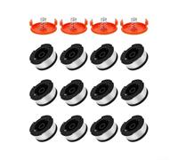 Lawn Trimmer Spool for Black and Decker AF100, 12-Pack 1.65mm Nylon Line Reels with 4 Covers and 4 Springs for GL280/GL301 Grass Edgers