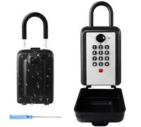 Lawnize key lock box, 12-digit keypad code, weather-resistant wall-mounted type, large capacity capable of holding 5-8 keys, aluminum alloy material, outdoor.(silvery, 3.58 * 2.24 * 5.28 inches)