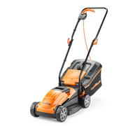 LawnMaster 1200W Electric Lawn Mower with 32cm cutting width, ideal for small lawns. With 5 adjustable cutting heights and rear roller for striped
