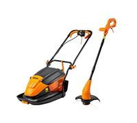 LawnMaster 1500W 33cm Electric Hover Mower with Grass Collection Box and Strimmer Set (350W 2-in-1 Grass Trimmer and Edger) 2 Year Guarantee