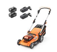 Lawnmaster 48V 46Cm Cordless Lawnmower With Rear Roller - Battery Lawnmower, Orange, 2 Year Guarantee