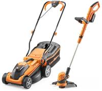 LawnMaster 24V 34cm Cordless Lawnmower with grass trimmer - Orange