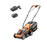 LawnMaster MX 24V 32cm Cordless Lawn Mower with 4.0Ah Battery and Fast Charger. With cut height adjust, rear roller and edging combs. For small lawns up to 150m2. Supplied with spare 32cm blade.