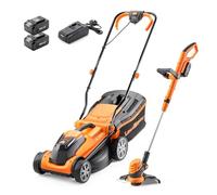 LawnMaster 24V 34cm Cordless Lawnmower with grass trimmer - Orange