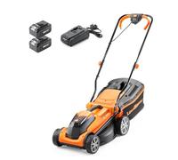 LawnMaster 24V 34cm Cordless Lawnmower with Spare Battery - Orange