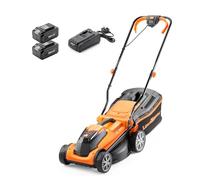 LawnMaster 24V 34cm Cordless Lawnmower with Spare Battery - Orange