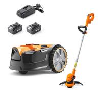 LawnMaster OcuMow 16cm Robotic Lawnmower with Spare Battery and Trimmer - 24V