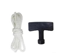 Lawnmower Starter Pull Handle Cord Rope Recoil Assembly Replacement Kit for Petrol Engine Compatible with Black White 4mm 5mm Diameter(4MM)