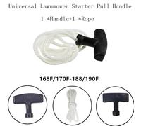 Lawnmower Starter Pull Handle Plus Rope Set for Petrol Mower Engines - 4mm or 5mm Diameter Cord Black White Includes Handle Rope (1 Pack)(4MM)