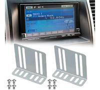 Lawnoval 2 Din Car Radio Installation Kit with Mounting Brackets and Screws for DVD/CD Players, 2-Pack Silver Metal Support Holder