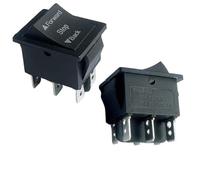 Lawnoval 2-Piece 6/12/24V Forward Reverse Switch for Ride-On, Rocker Shifter with On-Off-On Operation, Electric Toys, 10A Metal for Plastic Switch, for Black