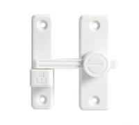 Lawnoval 90 Degree Flip Latch for Barn Sliding Doors, White Plastic Cabinet Lock with Snap-On Design for Bathroom Garden Garage Security, Easy Install Left or Right Hinge