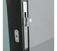 Lawnoval Anti-Theft Narrow Stile Sliding Door Lock with Crossed Keys, Aluminium Alloy Security Deadbolt for Doors, Windows, Vans and Sheds, Black/Silver