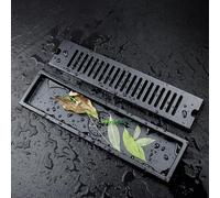 Lawnoval Black 304 Stainless Steel Floor Drain with Dual Layer Filters for Hair and Smell Control, Fits 50-75mm Pipes