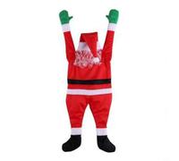 Lawnoval Christmas Outdoor Hanging Santa Claus Ornament Flannel Climbing Santa Yard and Garden Decoration for Door, Wall and Roof