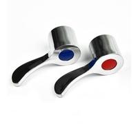 Lawnoval Chrome Lever Tap Handle and G1/2 Valve Replacement Kit with Solid Brass Knobs and Ceramic Disc for Basin Faucets, 2 Pack