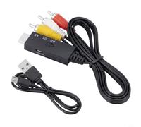 Lawnoval Compact ABS 1080P Adapter Converter Compatible with for RCA AV Devices Supporting for PAL Format Video, Black