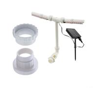 Lawnoval Double Head Solar Powered Pool Fountain with Adjustable Spray and LED Lights for Above Ground Pools, White(2)