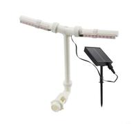 Lawnoval Double Head Solar Powered Pool Fountain with Adjustable Spray and LED Lights for Above Ground Pools, White(1)