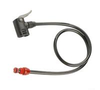 Lawnoval Dual Valve Head Bike Pump Hose for Bicycle Air Pumps, Fits AV, DV, and Woods Valve Types, Rubber Hose with 70mm Length for Convenient Pump Attachment