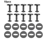 Lawnoval Floor Carpet Mat Clips E36 E46 E38 E39 Series with Washers, Pack of 10, Black Plastic Locking Fasteners, for OEM 51471881521 82119410191