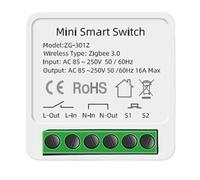 Lawnoval for Mini Smart Switch for Tuya and Zigbee 3.0, 16A Relay Timer Breaker with App Alexa Voice Control, Dual for Mode for Lights Fans Routers, Gray