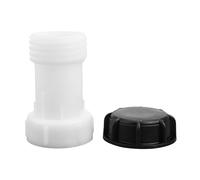 Lawnoval IBC TON Extension Joint Drain Pipe Adapter with Cover, Dustproof Rainwater Tank Connector for S60x6 Thread, 60mm Thick, 110mm Length, Plastic, Compatible with IBC Tanks