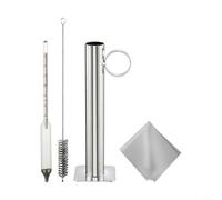 Lawnoval Maple Syrup Hydrometer Test Cup Kit, for Stainless Steel Density Meter Sugar Content for Brix Baume for Scale, Heat Resistant Brewing with Cleaning Brush, 8 Inch