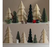Lawnoval Mini Christmas Tree Decorations Paper Origami Holiday Scene Props