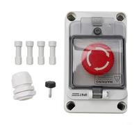 Lawnoval Push Button Switch Box with IP67 Waterproof Rating, Industrial Control Panel Mount Stop Switch for Manufacturing Equipment Communication Facilities(stop button box)