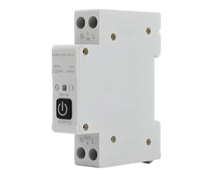 Lawnoval Smart DIN Rail Circuit Breaker with Remote Control and Energy Metering, Compatible with Tuya Zigbee, Adjustable 1-63A, White