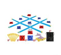 Lawnoval Throwing Game Kit for Kids, Educational Indoor Outdoor Activity Set with Yellow and Blue Grid Mat(kit1 blue)