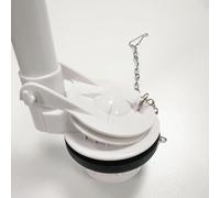 Lawnoval Toilet Flush Valve with Chain, Leak-Proof Rubber Seal, Adjustable Dual Flush ABS Tank Drain Stop Flapper Cover, for Efficient Water Saving Replacement