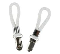 Lawnoval Towel Holder Clips Set, Cotton Blend Rope with Iron Clamp and Stainless Steel Buckle, No Sewing Hanging Hooks for Kitchen, Bathroom, Dish Towels and Tea Towels, White, 4/8/12 Piece