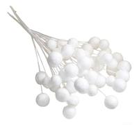 Lawnoval White Snowball Foam Christmas Tree Ornaments for Holiday Window and Party Displays Featuring Sturdy and Lightweight Material