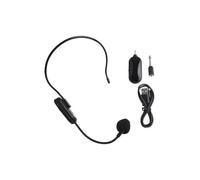 Lawnoval Wireless Microphone Headset, 2.4G Transmitter and Receiver, 30M Transmission for Range, Built-in 120mAh Battery for Up to 8 Hours, PA Devices with MIC Input, Adjustable Ear Hook, for Black