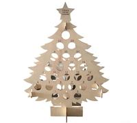 Lawnoval Wooden Christmas Advent Calendar Wine Holder Rack for Countdown Display with Tree or Round Design, DIY Paintable(2)