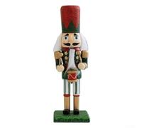 Lawnoval Wooden Nutcracker Ornaments with Traditional Design and Stable Base for Holiday Table, Shelf, or Counter Display (green)
