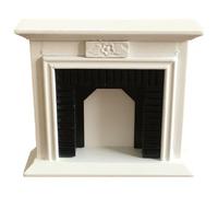 Lawnrden 1 12 Scale Dollhouse Furniture, Dollhouse Furniture 1 12 Scale Wooden Vintage Black White Fireplace for Christmas Doll House A