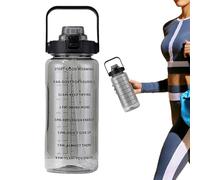 Lawnrden 1 Gallon Water Bottle, 2L Water Bottle, Large Capacity Sport with Scale & Handle, Leakproof PC Drinking Cups for Fitness, Camping, Hiking, Running and Travel