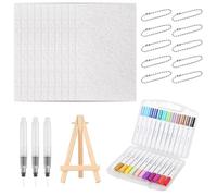 Lawnrden 1 Set Puffy Paint, Magical Foam Texture Puffy Paint for Kids with Paper, Markers, Watercolor Pen, Beaded Chains & Mini Easel for Kids Gifts, | Bubble Pen