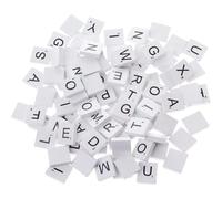Lawnrden 100 Pcs Letters, white wood chips,Wood Tiles for Crafts Making Crossword Game