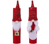 Lawnrden 2 Pcs Christmas Refrigerator Handle Covers Xmas Gnome Fridge Door Handle Cover Protector for Kitchen Christmas Decorations|Drawer Handles Pulls